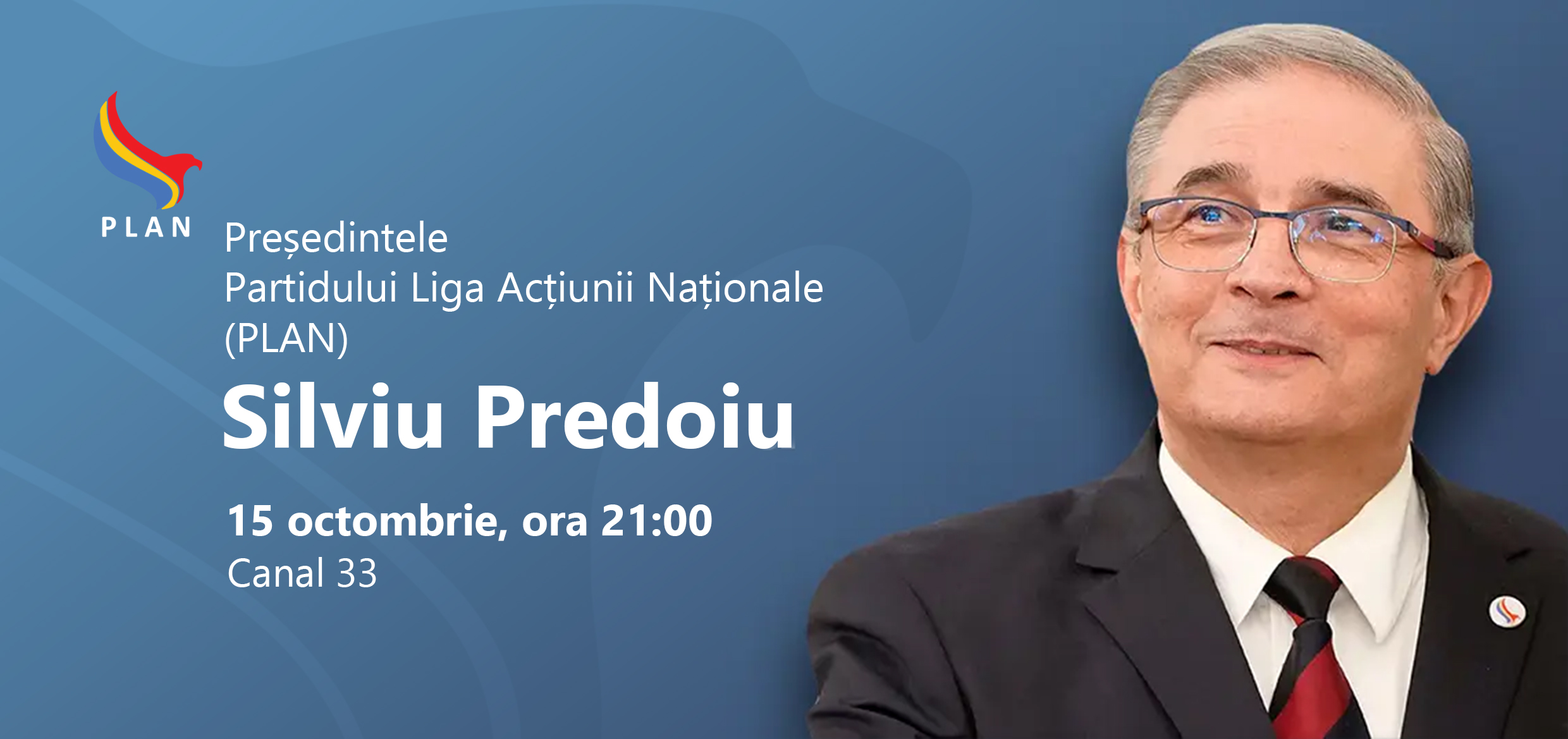 Președintele Partidului Liga Acțiunii Naționale (PLAN), Silviu Predoiu, invitat în cadrul emisiunii Mecanismele Politicii, difuzată de Canal 33